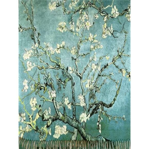 Womens Art Scarf Van Gogh Reversible Soft Cashmere Feel Shawl Wrap Gift Box - Picture 4 of 6